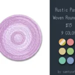 Rustic Pastel Woven Round Dance Rug #15 Samtuse963