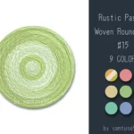 Rustic Pastel Woven Round Dance Rug #15 Samtuse963