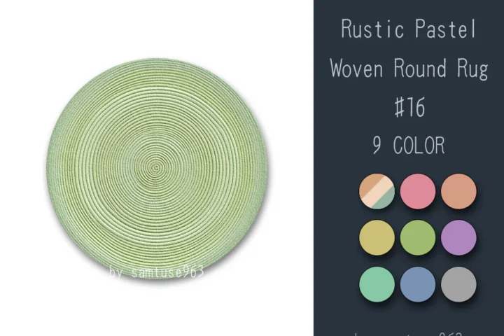 Rustic Pastel Woven Round Dance Rug #16 Samtuse963