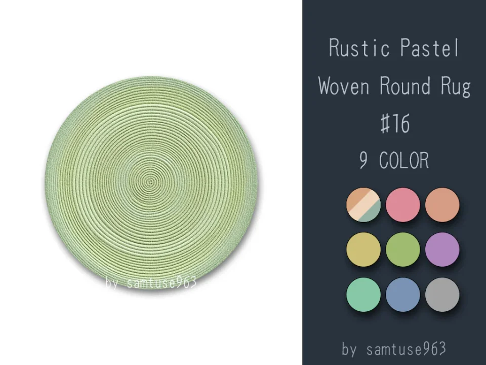 Rustic Pastel Woven Round Dance Rug #16 Samtuse963