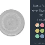 Rustic Pastel Woven Round Dance Rug #16 Samtuse963