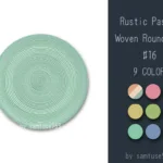 Rustic Pastel Woven Round Dance Rug #16 Samtuse963