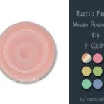 Rustic Pastel Woven Round Dance Rug #16 Samtuse963