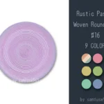 Rustic Pastel Woven Round Dance Rug #16 Samtuse963
