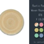 Rustic Pastel Woven Round Dance Rug #16 Samtuse963