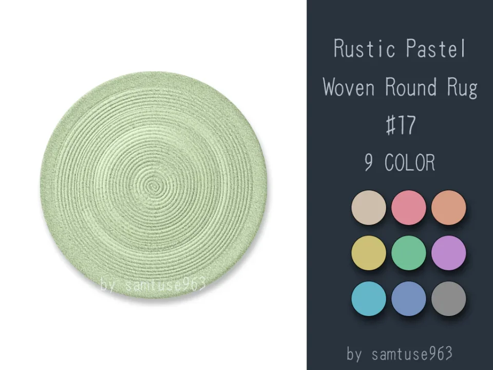 Rustic Pastel Woven Round Dance Rug #17 Samtuse963