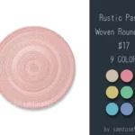 Rustic Pastel Woven Round Dance Rug #17 Samtuse963