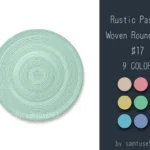 Rustic Pastel Woven Round Dance Rug #17 Samtuse963