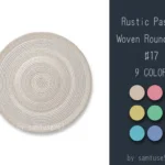 Rustic Pastel Woven Round Dance Rug #17 Samtuse963
