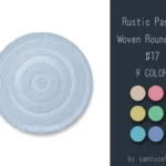 Rustic Pastel Woven Round Dance Rug #17 Samtuse963