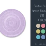 Rustic Pastel Woven Round Dance Rug #17 Samtuse963