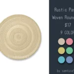 Rustic Pastel Woven Round Dance Rug #17 Samtuse963