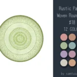 Rustic Pastel Woven Round Dance Rug #18 Samtuse963