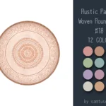 Rustic Pastel Woven Round Dance Rug #18 Samtuse963