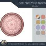 Rustic Pastel Woven Round Dance Rug #19 Samtuse963