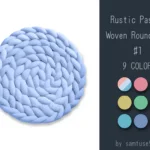 Rustic Pastel Woven Round Dance Rug #1 Samtuse963