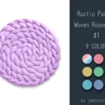 Rustic Pastel Woven Round Dance Rug #1 Samtuse963