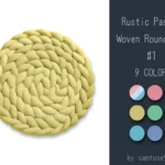 Rustic Pastel Woven Round Dance Rug #1 Samtuse963