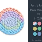 Rustic Pastel Woven Round Dance Rug #1 Samtuse963
