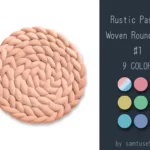 Rustic Pastel Woven Round Dance Rug #1 Samtuse963