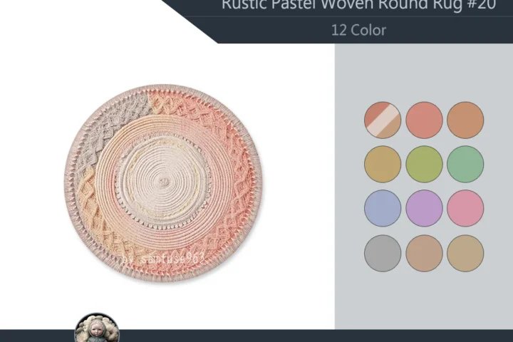HQ Rustic Pastel Woven Round Dance Rug #20 Samtuse963