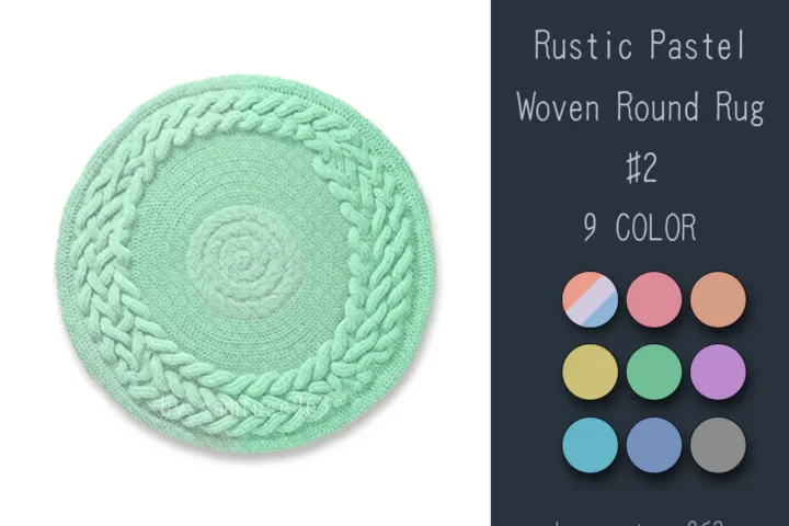 Rustic Pastel Woven Round Dance Rug #2 Samtuse963