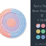 Rustic Pastel Woven Round Dance Rug #2 Samtuse963