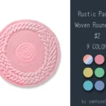 Rustic Pastel Woven Round Dance Rug #2 Samtuse963