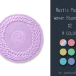 Rustic Pastel Woven Round Dance Rug #2 Samtuse963
