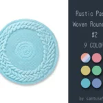 Rustic Pastel Woven Round Dance Rug #2 Samtuse963