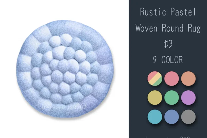 Rustic Pastel Woven Round Dance Rug #3 Samtuse963