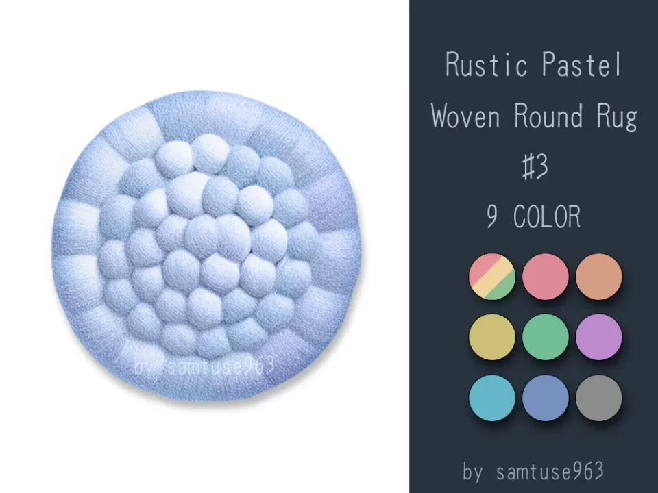Rustic Pastel Woven Round Dance Rug #3 Samtuse963