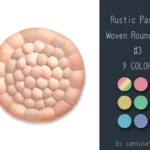 Rustic Pastel Woven Round Dance Rug #3 Samtuse963