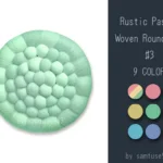 Rustic Pastel Woven Round Dance Rug #3 Samtuse963