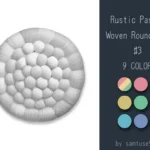 Rustic Pastel Woven Round Dance Rug #3 Samtuse963