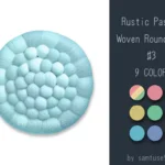 Rustic Pastel Woven Round Dance Rug #3 Samtuse963