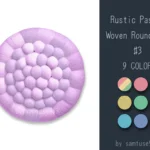 Rustic Pastel Woven Round Dance Rug #3 Samtuse963