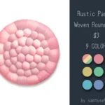 Rustic Pastel Woven Round Dance Rug #3 Samtuse963