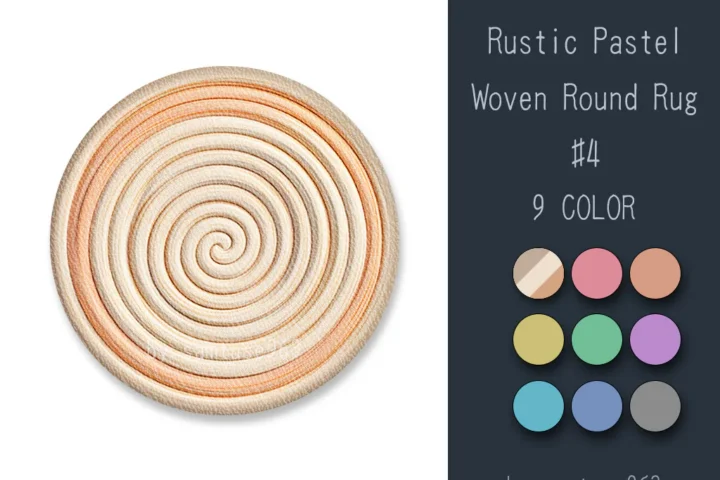 Rustic Pastel Woven Round Dance Rug #4 Samtuse963