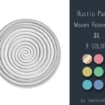 Rustic Pastel Woven Round Dance Rug #4 Samtuse963