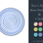 Rustic Pastel Woven Round Dance Rug #4 Samtuse963