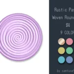 Rustic Pastel Woven Round Dance Rug #4 Samtuse963