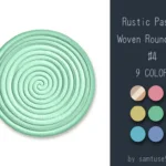Rustic Pastel Woven Round Dance Rug #4 Samtuse963