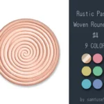 Rustic Pastel Woven Round Dance Rug #4 Samtuse963