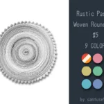 Rustic Pastel Woven Round Dance Rug #5 Samtuse963