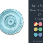 Rustic Pastel Woven Round Dance Rug #5 Samtuse963