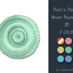 Rustic Pastel Woven Round Dance Rug #5 Samtuse963