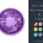 Rustic Pastel Woven Round Dance Rug #6 Samtuse963