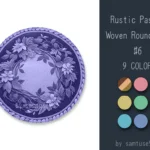 Rustic Pastel Woven Round Dance Rug #6 Samtuse963