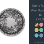 Rustic Pastel Woven Round Dance Rug #6 Samtuse963